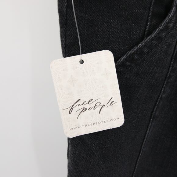 Free People We The Free Jayde Flare Jumpsuit Black Mamba NWT Denim Size S - Picture 8 of 11